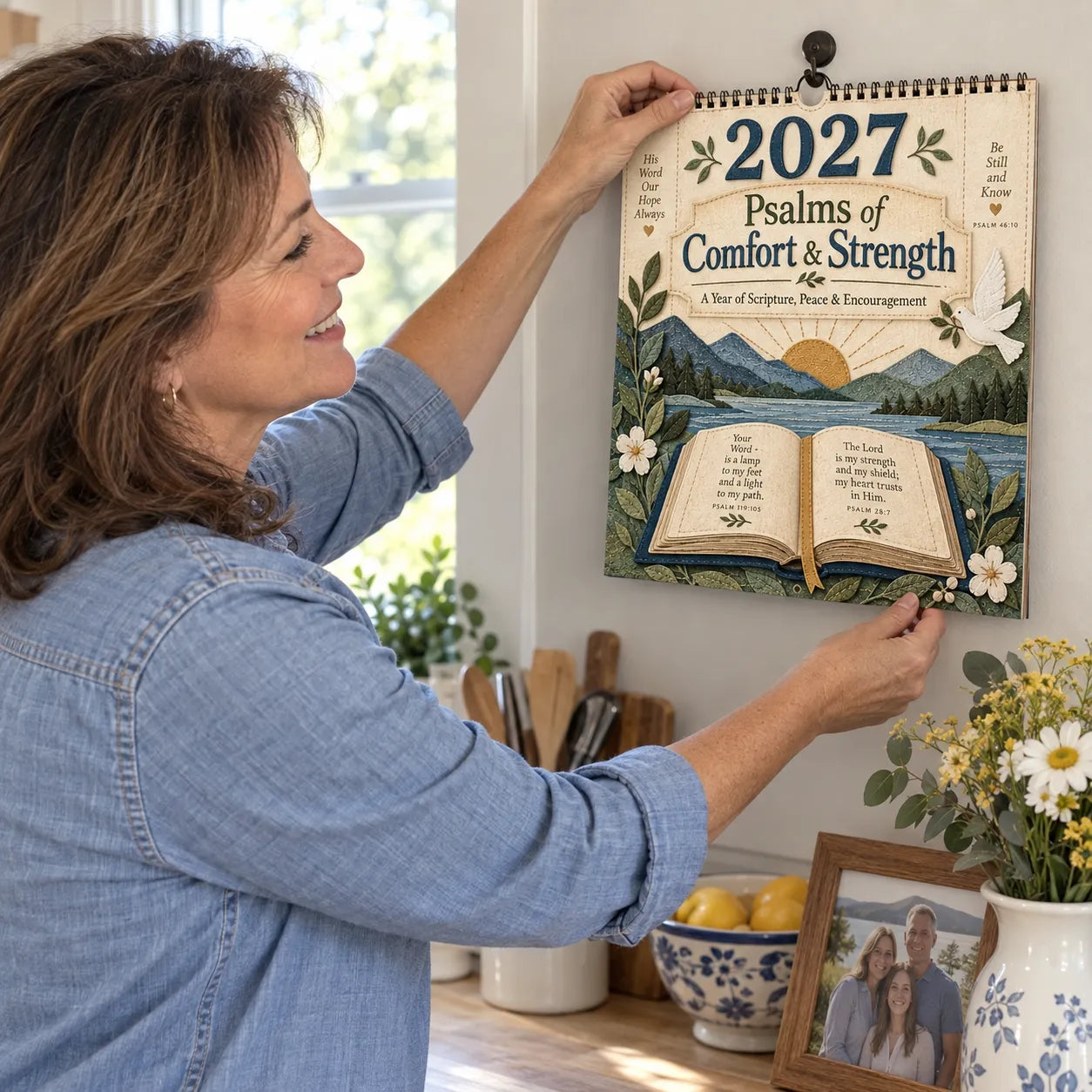 ✝️ 2027 Psalms Wall Calendar | Monthly Scripture & Christian Artwork