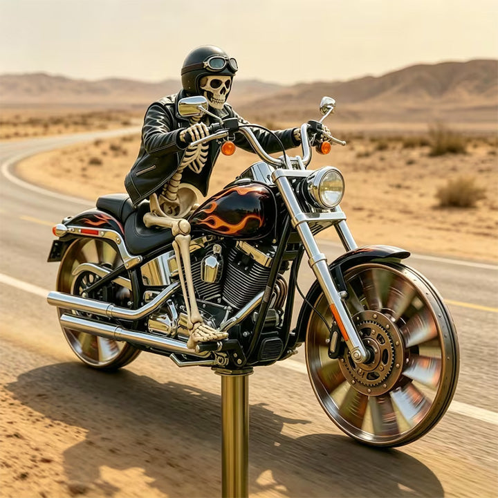 💀 Skull Motorcycle Windmill Spinner