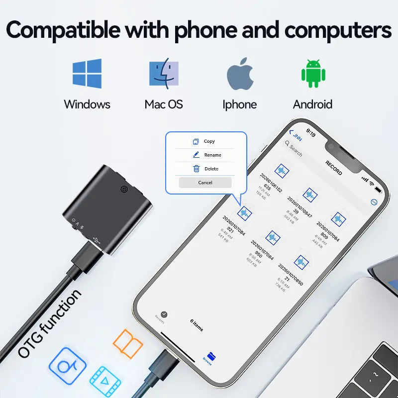🔊Mini Magnetic Voice Recorder One-Touch Recording