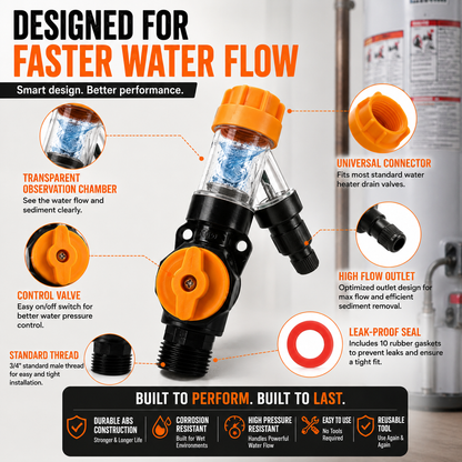 🔥 50% OFF TODAY | Water Heater Flush Kit – Remove Sediment & Restore Flow