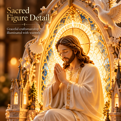 ✝️✨ Sacred Serenity™ – Lighted Jesus Prayer Aroma Diffuser with Gentle Mist | A Beautiful Gift of Faith & Peace ❤️