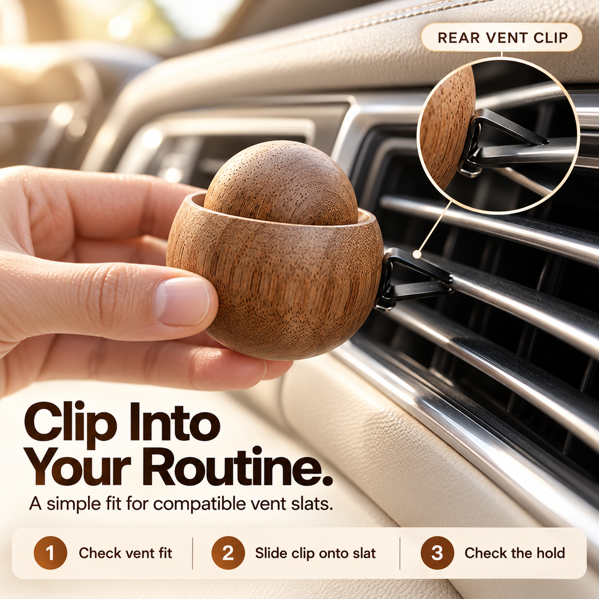 🚗🔥 50% OFF Wooden Car Vent Diffuser – Refillable Wood-Grain Aroma Holder, Stylish Car Interior Accessory, Limited-Time Deal!