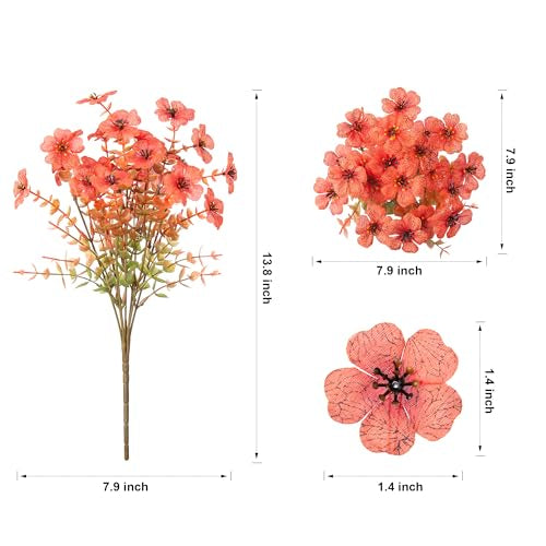 🍂Artificial Fall Flowers Faux Mums for Outdoor Indoor Garden Home Decoration
