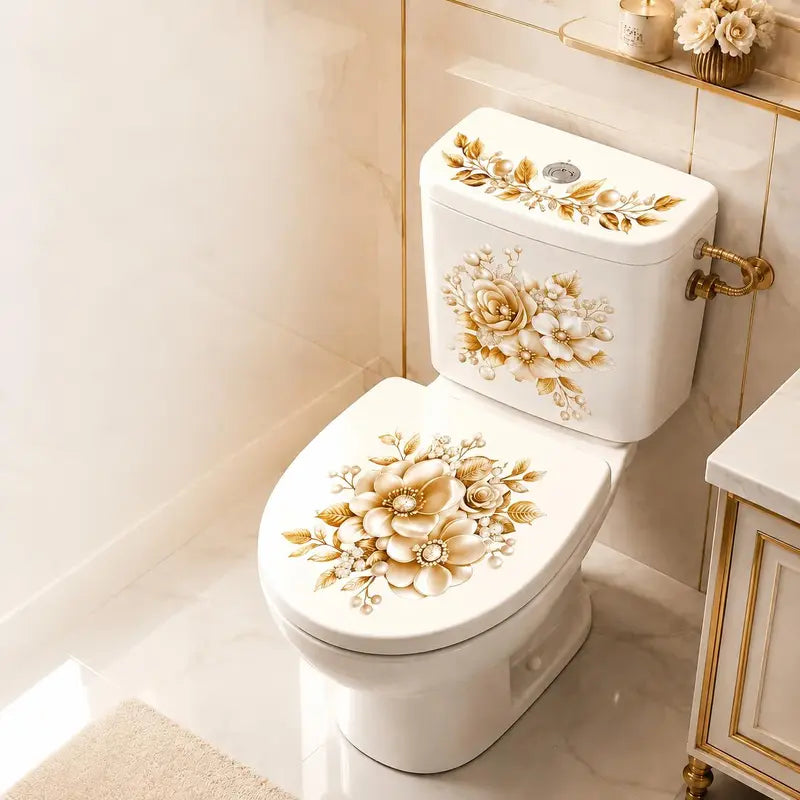 3 Piece Bathroom Toilet Sticker Set