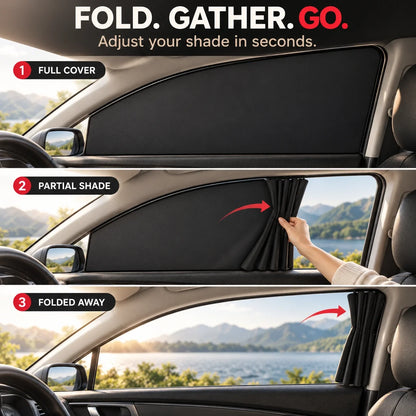 Magnetic Car Side Window Curtains – 4-Piece Front & Rear Privacy Sunshade Set