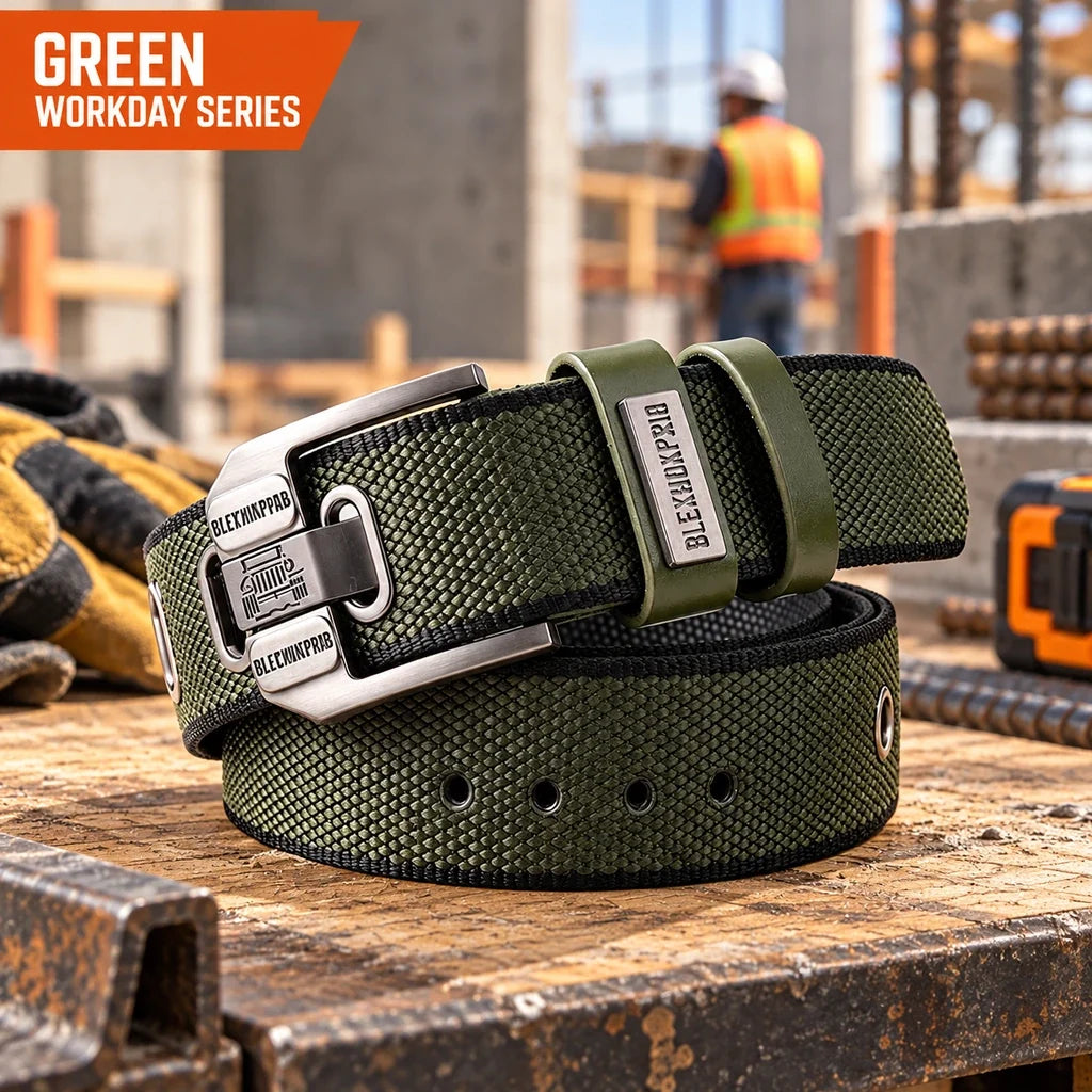 Holeless Stretch Belt with Square Metal Buckle