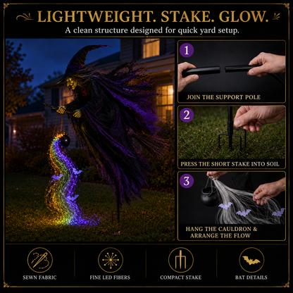 🎃Hot Sale 40% OFF🥳 Halloween Flying Witch Magic Flow Solar Light🎉🎉🎉