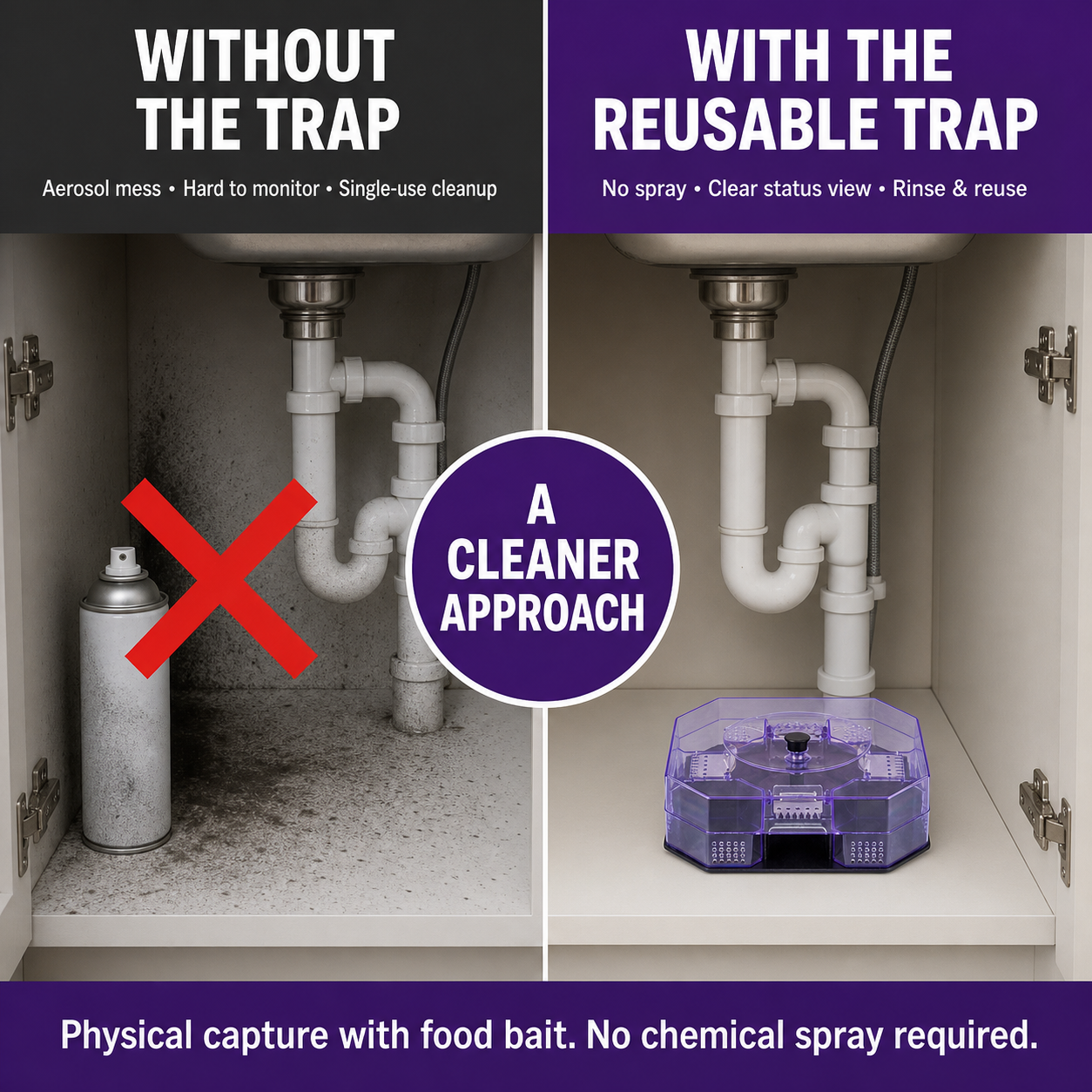 🪳✨ Reusable No-Spray Roach Trap – Chemical-Free, Washable & Easy to Reuse 🏠♻️
