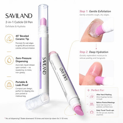 Cuticle Remover Pen Set 2PCS with Oil