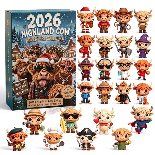 🔥Last Day 49% OFF - 🐂🎁2026 Highland Cow Advent Calendar | Every Day Brings New Surprises