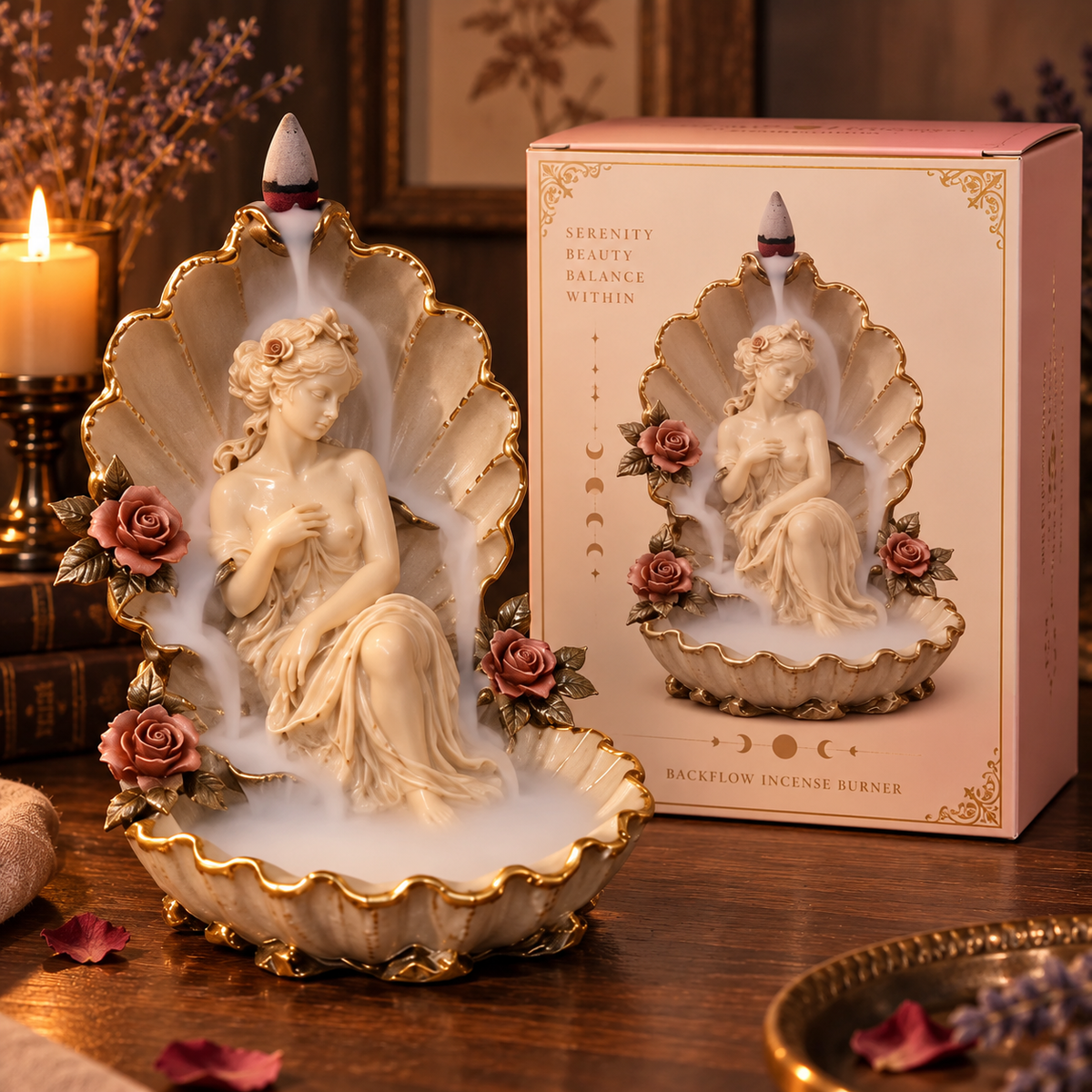 ✨🕯️ Enchanted Goddess Backflow Incense Burner – Mystical Home Decor