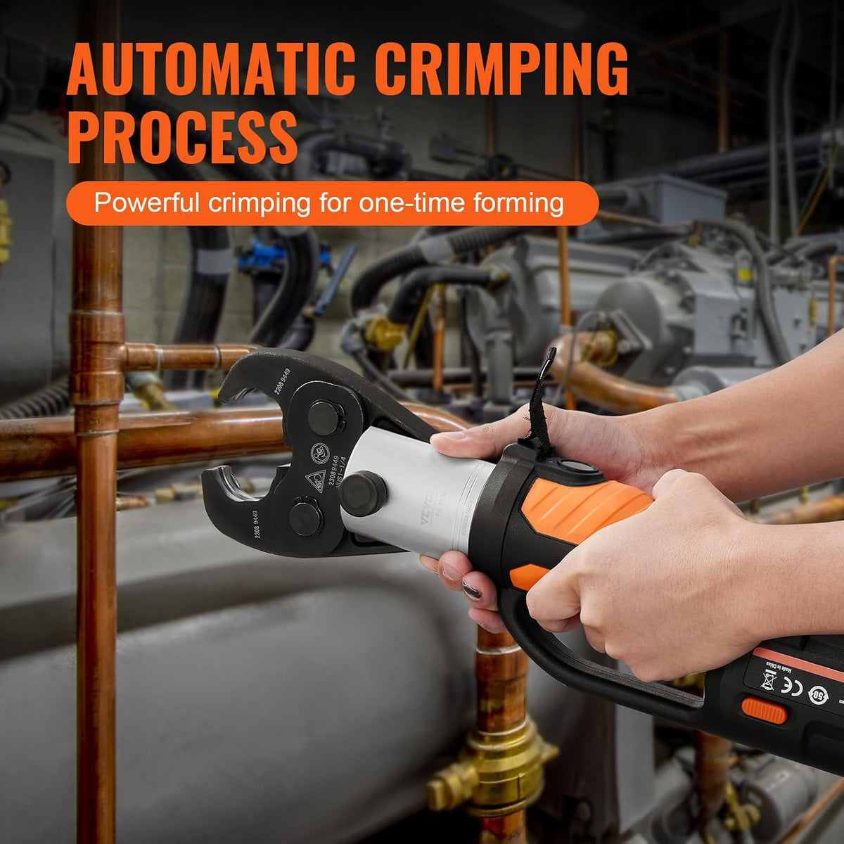 18V Electric Pipe Crimping Tool Press Tool Kit | 1/2' to 2' Copper Pipes, Compatible with ProPress, 6 VUS Press Jaws, 2pcs 4AH Battery & Fast Charger, Carrying Case