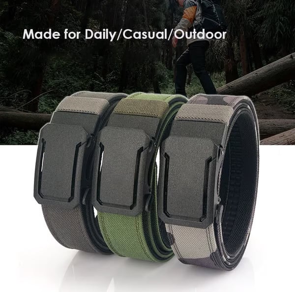 BUY 2 FREE SHIPPING🔥🔥-Upgraded version thickened double-layer nylon tactical belt with automatic buckle