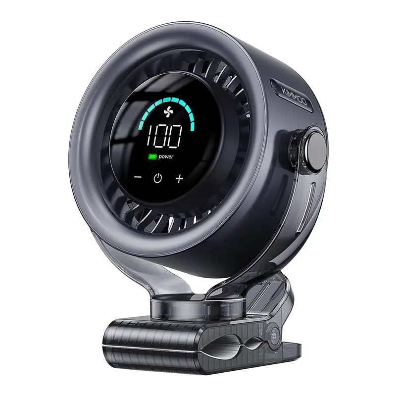 4000mAh 360° Rotatable Clip Fan with LED Display