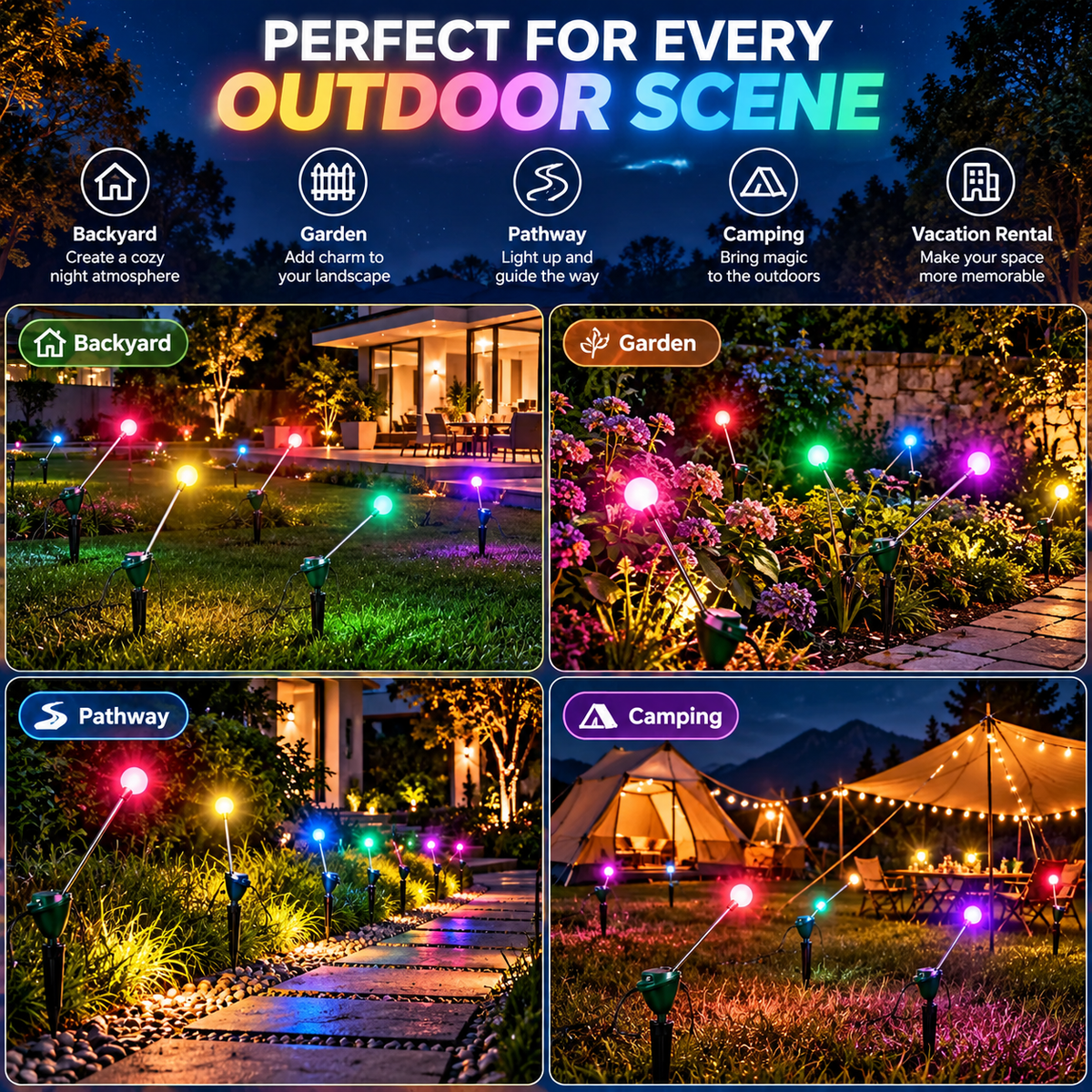 ✨ Swaying Firefly Garden Light – 7-Color Kinetic Outdoor Light for Lawn, Garden & Pathway Decor