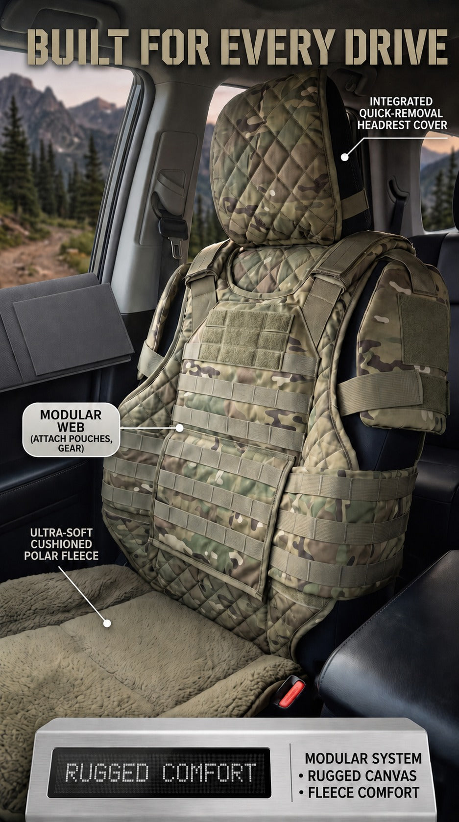 Free shipping🚙Rugged Truck Seat Cover – Tactical Storage, Seat Protection & All‑Day Comfort