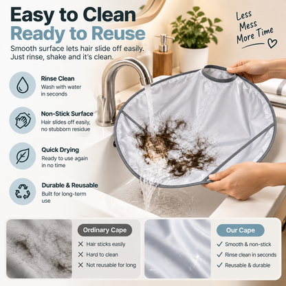 ⭕ UMBRELLA HAIR CUTTING CAPE | Large Hair Catcher with Memory Steel Ring for Cleaner Home Grooming