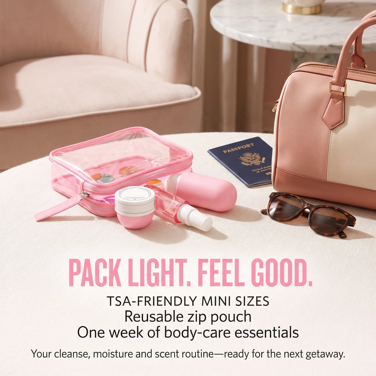 ✨3-Piece Travel Body Care Set – Body Wash, Moisturizing Cream & Perfume Mist