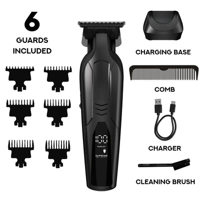Supreme Trimmer VADER Lite Cordless T-Liner Hair Trimmer – 7000 RPM, Titanium-Ceramic Blade, USB-C Rechargeable & 6 Guards