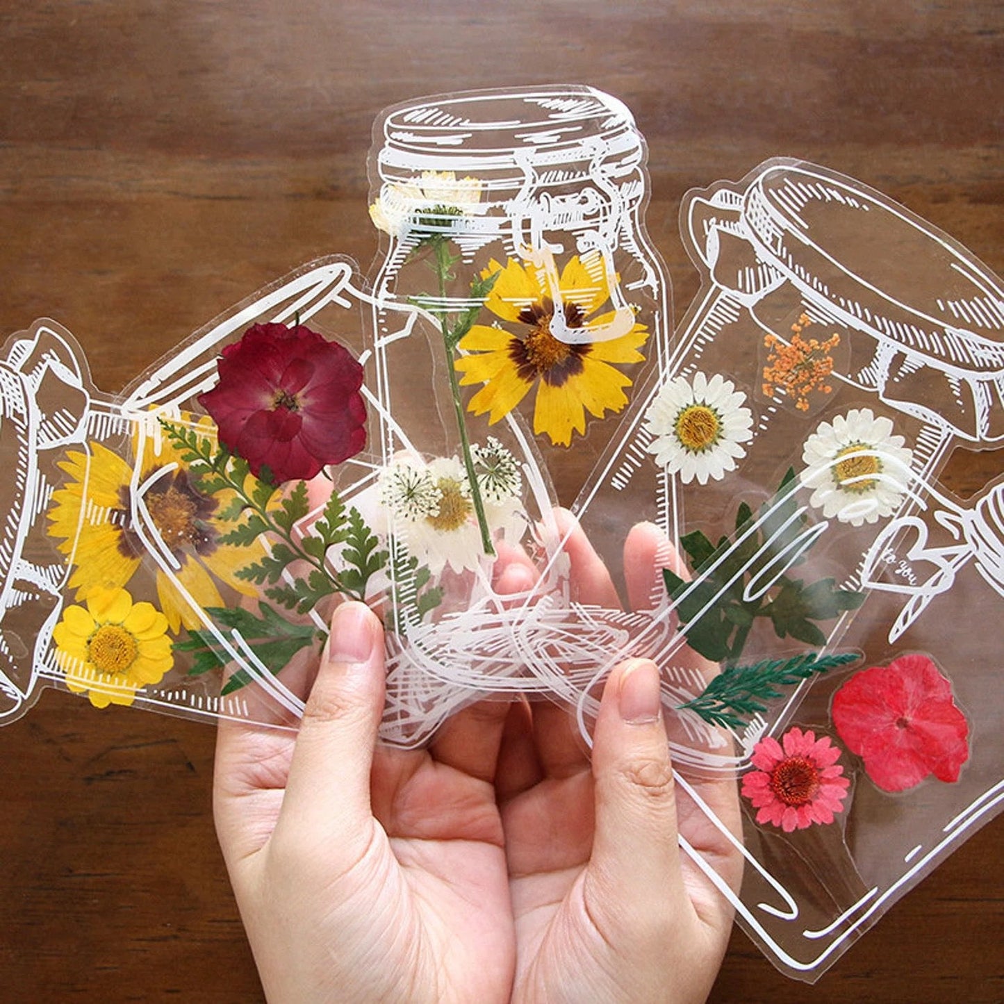 💐🌷20pcs Transparent Dried Flower Bookmarks-DIY Gifts Bookmarks