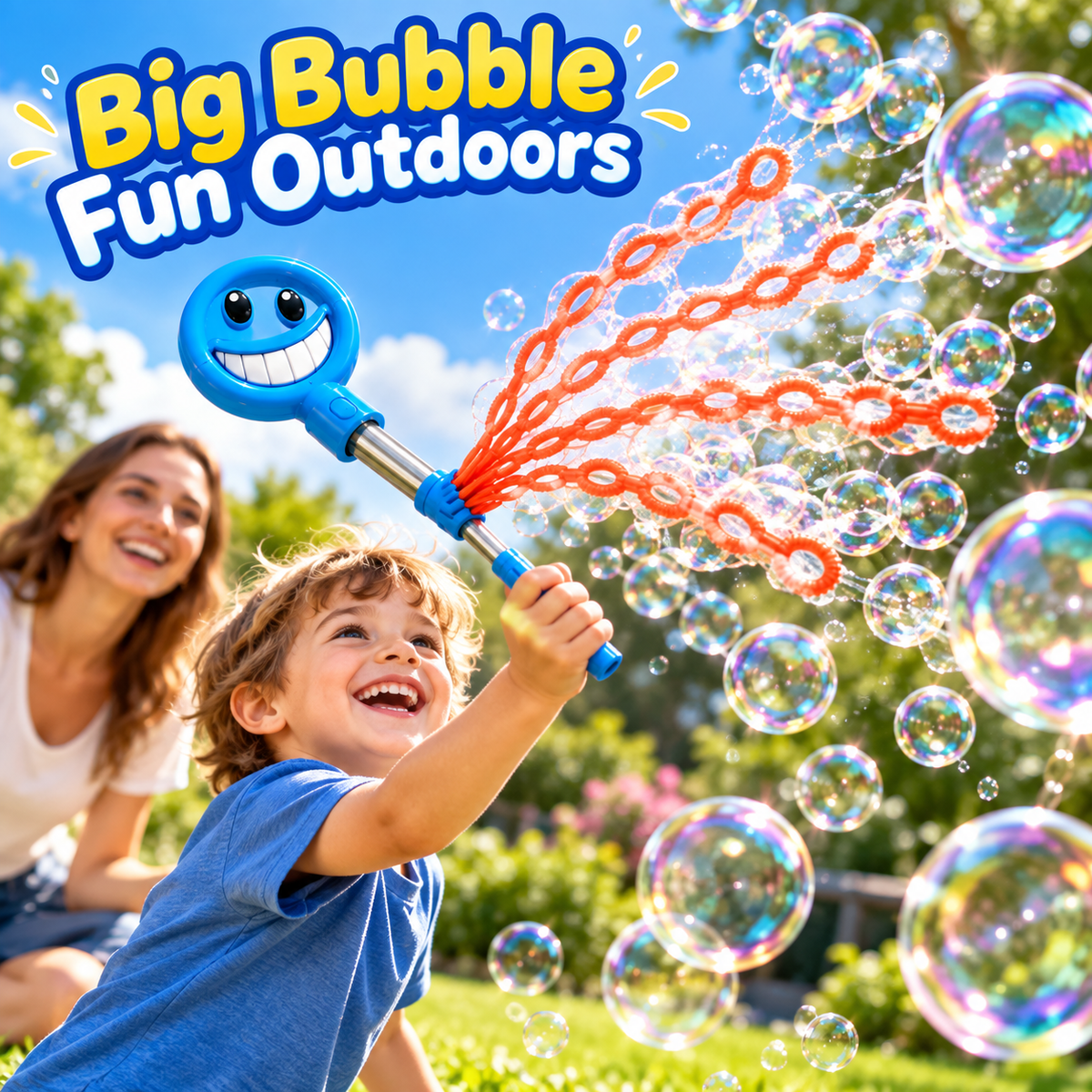 32-Hole Smiley Face Bubble Wand🫧🩵