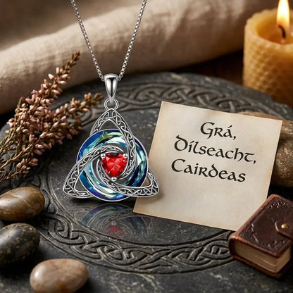 ✨ Birthstone Celtic Trinity Knot Necklace – Meaningful Irish Knot Pendant for Women, Anniversary & Birthday Gift