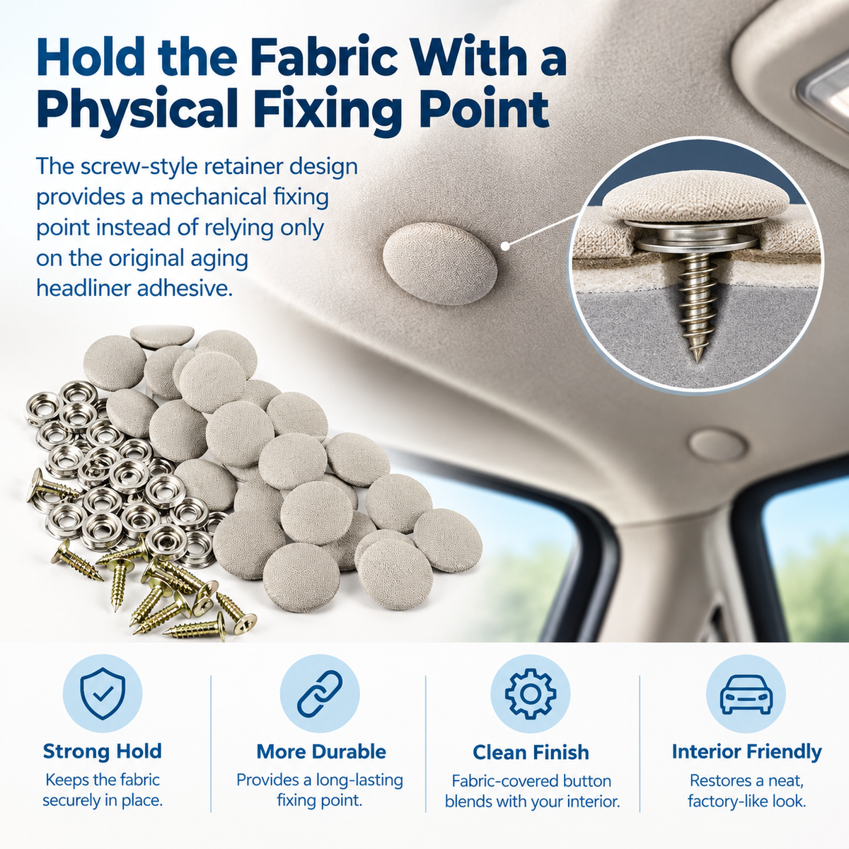 50 Pack Car Roof Headliner Repair Buttons