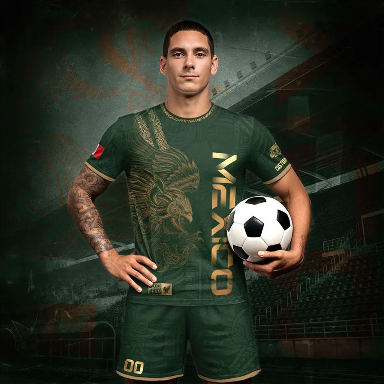 🇲🇽Men's Mexican Aztec Soccer Print Casual Tee