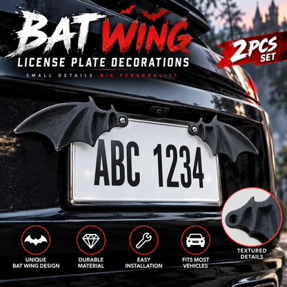 🦇🖤 Midnight Wings – Bat Wing License Plate Decorations