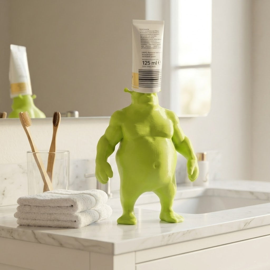 Unny Ogre Toothpaste Toppe🎁Gag Gift & Bathroom Meme Decor😂🛁