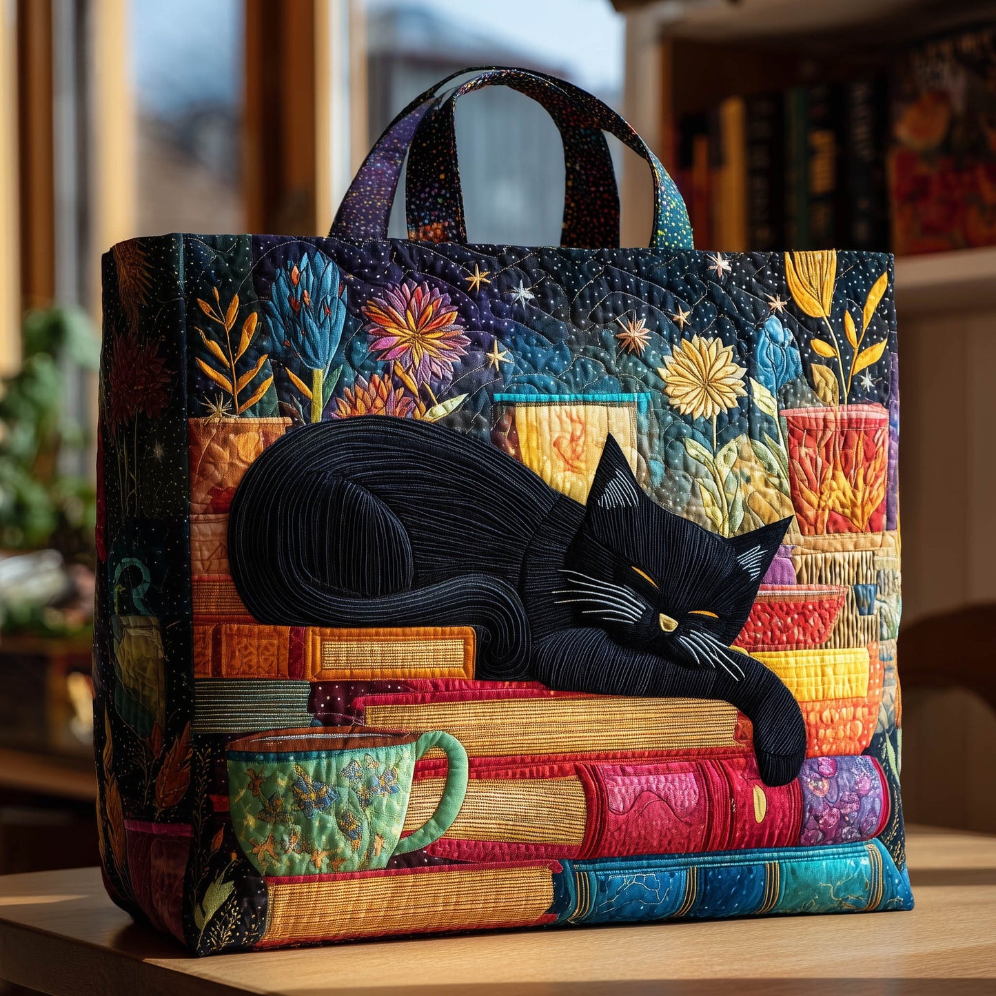 Retro Hippie Van Quilted Tote – Boho Style Meets Everyday Function 🌈🌸