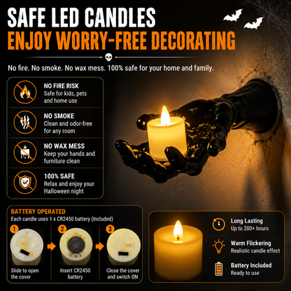 🔥 FLASH SALE 50% OFF – Ghost Hand LED Candle Holders | Halloween Gothic Wall Decor Set of 3