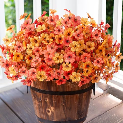 🍂Artificial Fall Flowers Faux Mums for Outdoor Indoor Garden Home Decoration