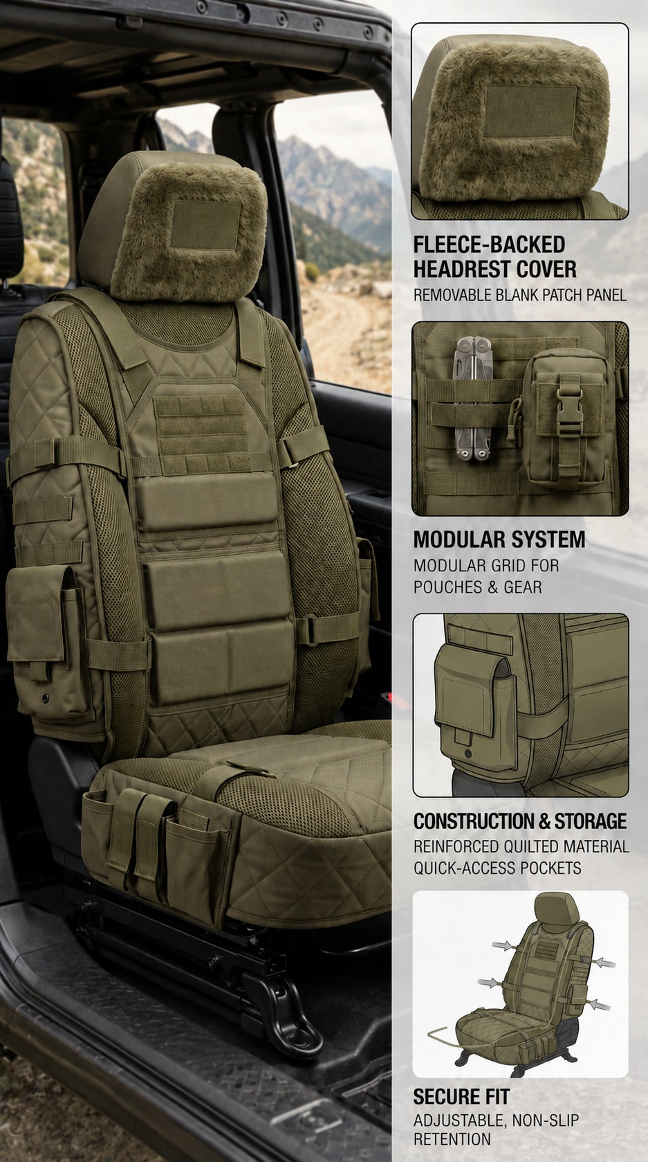Free shipping🚙Rugged Truck Seat Cover – Tactical Storage, Seat Protection & All‑Day Comfort