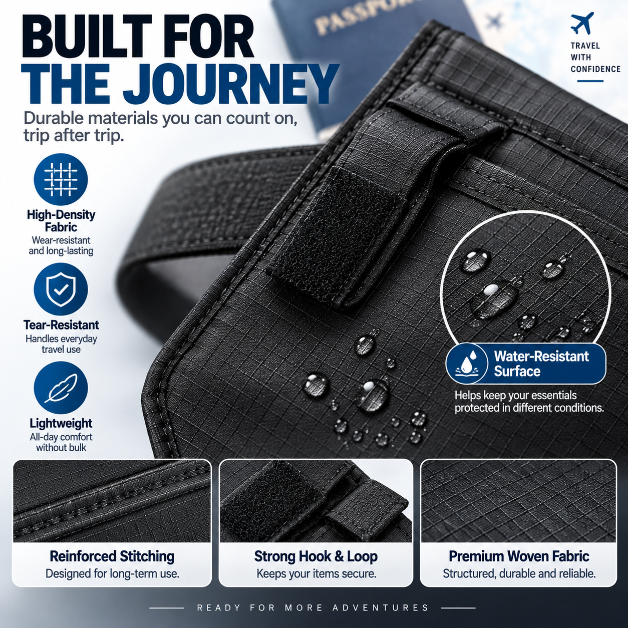 🔒 DISCREET TRAVEL ESSENTIAL | Hidden Belt Pouch – Under-Clothing Passport, Cash & Card Organizer