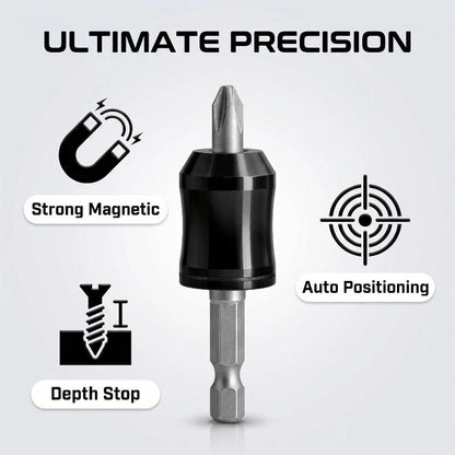 🧲Magnetic Screw Positioner Depth Limiter, Strong Magnet Holds Screws Without Dropping, Prevents Wood Splitting, Drill Bit Auxiliary Tool for DIY & Carpenter