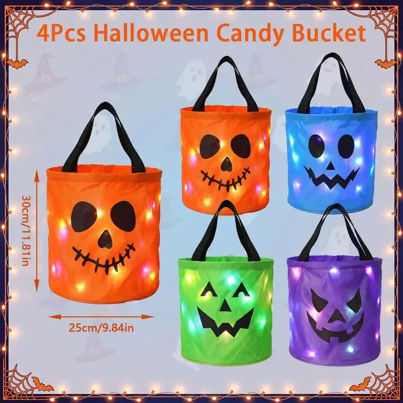 Halloween Candy Bucket with LED Lights