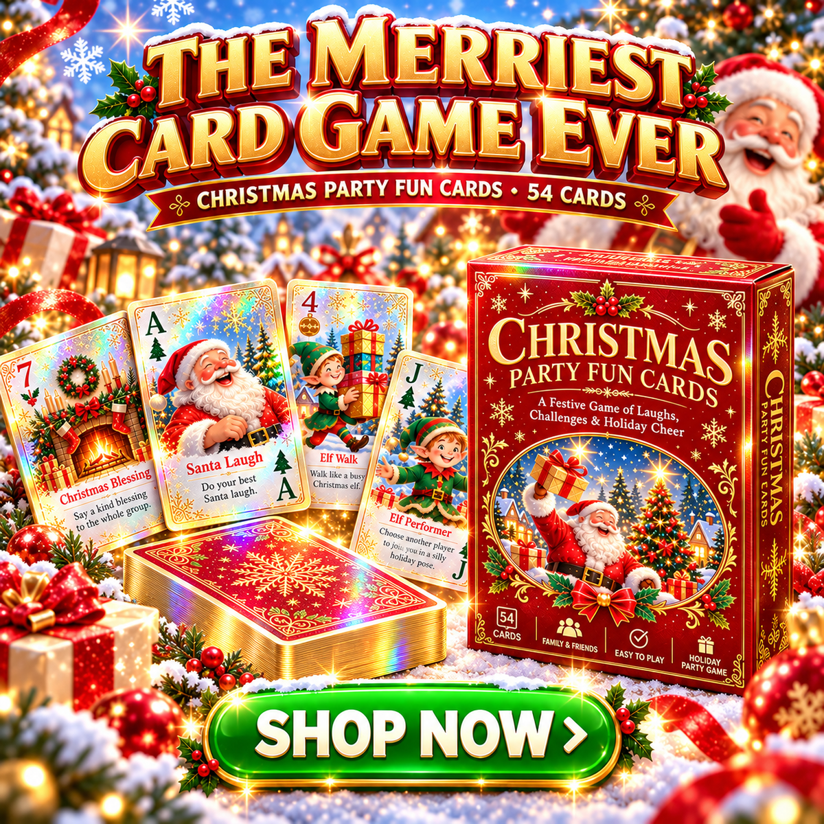 🃏 🎅 Christmas Party Fun Playing Cards -Make Your Christmas Game Night More Fun!