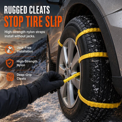 Universal Car Snow Chains Thickened Anti-Slip Tire Cable Ties for SUVs Sedans and Winter Driving