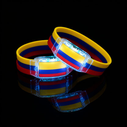 2PCS LED Light Up National Flag Wristbands