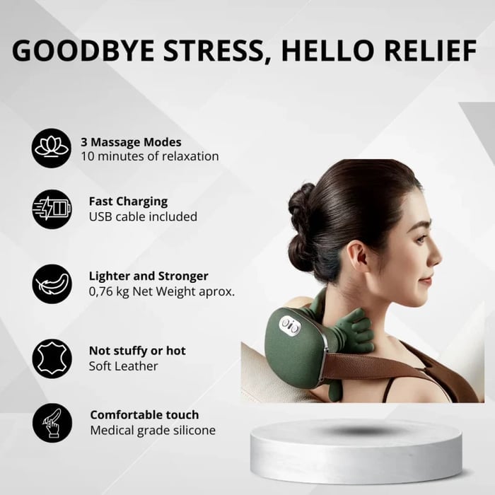 3D Shiatsu Neck & Shoulder Massager with Soothing Heat