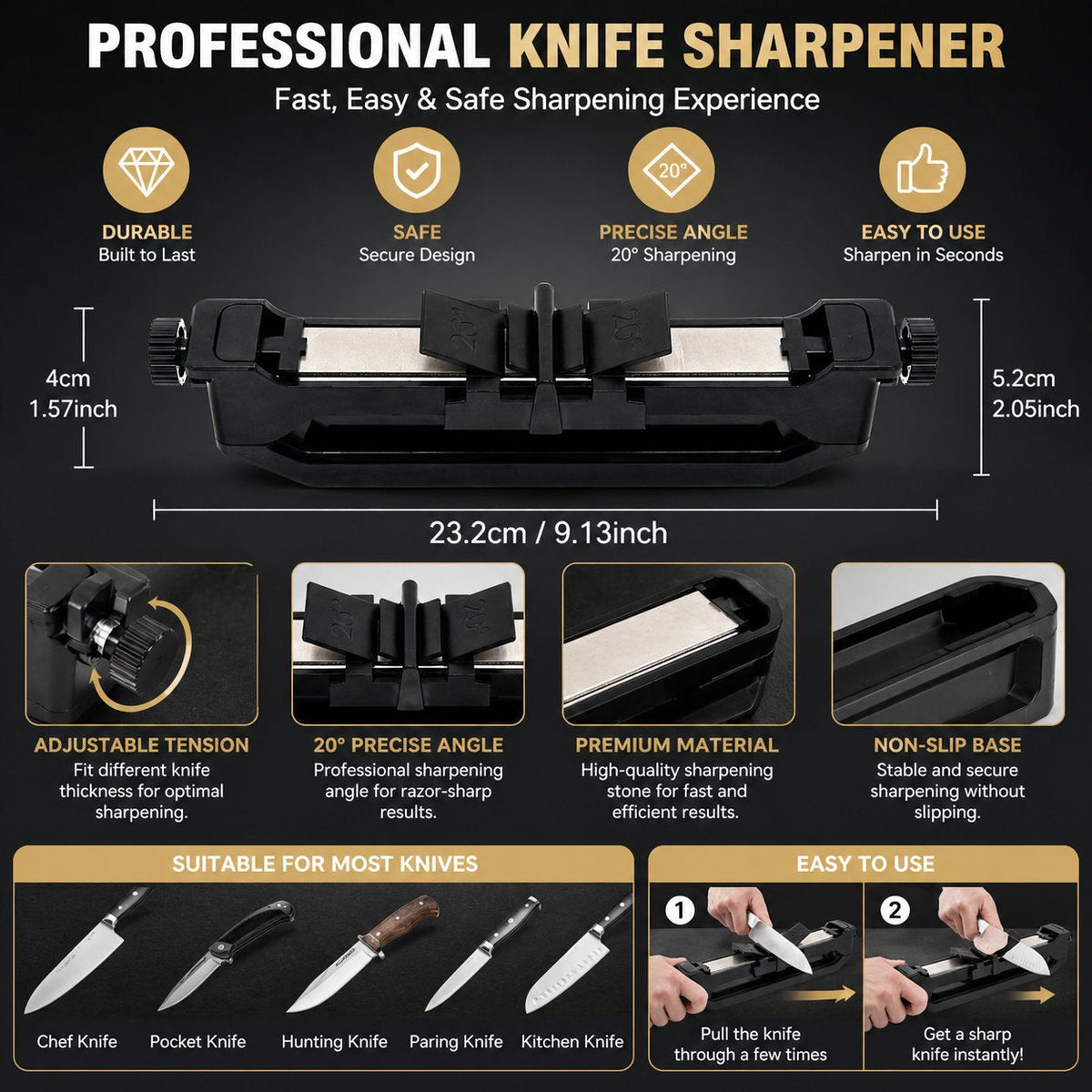Knife sharpener set configuration