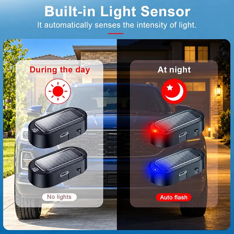 Solar Powered Plastic Fake Car Alarm Lamp