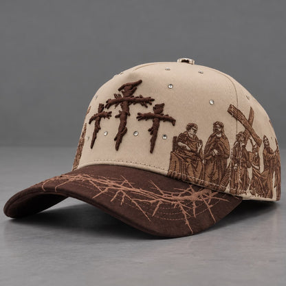 ✝️ Wear Your Faith – Viacrucis Brown Statement Cap
