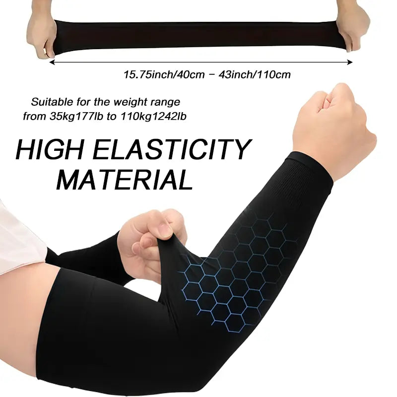 2 Pairs UV Protection Cooling Arm Sleeves for Men & Women UPF 50 Cooling Sports Sleeve Compression Sun Sleeves
