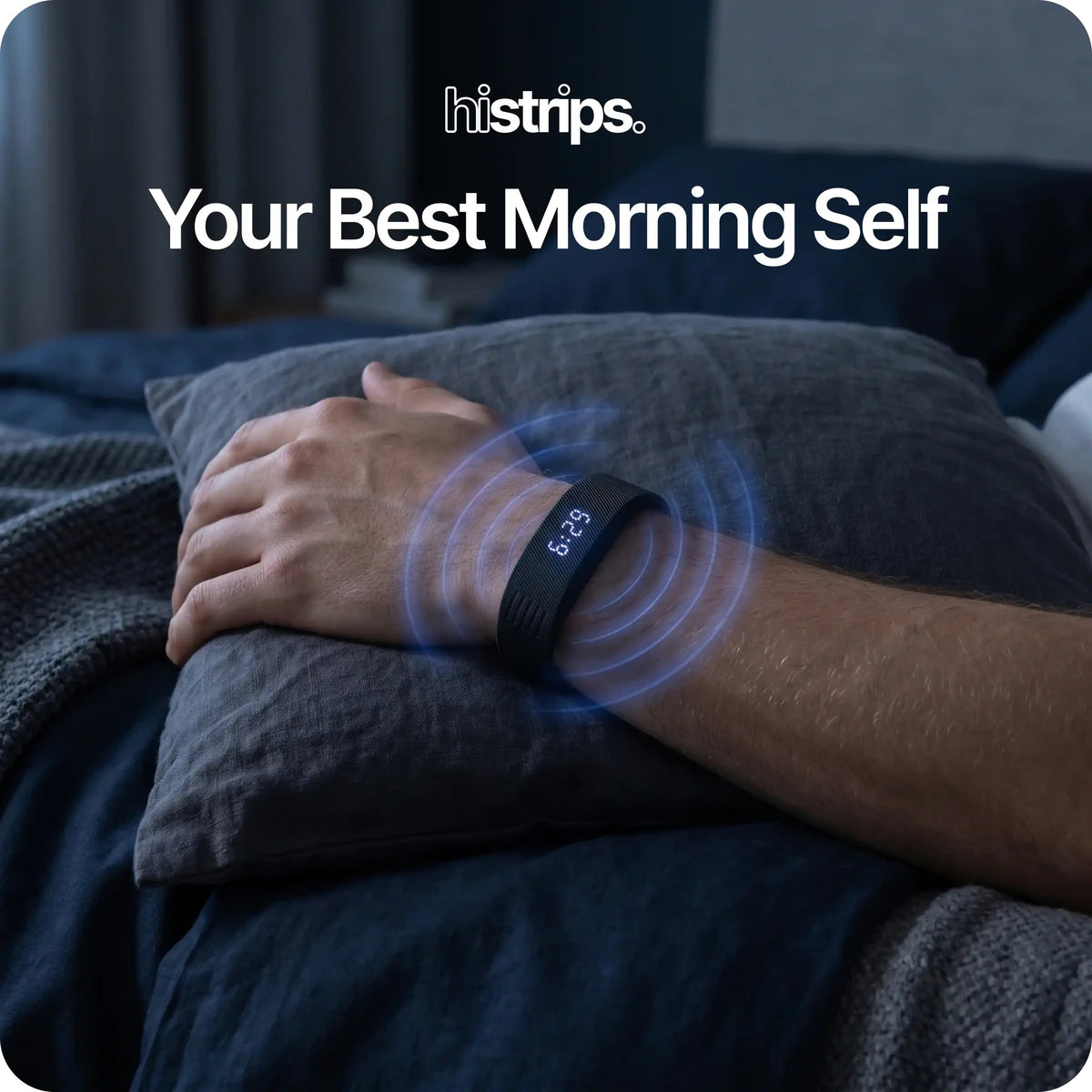 Silent Vibration Alarm Clock - Wrist-Worn Wake-Up Device for Heavy Sleepers, Avoids Disturbing Partners, 2 Intensity Levels, Up to 3 Alarms, 14+ Day Rechargeable Battery