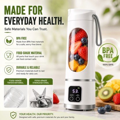 Portable USB Blender with LED Display - Perfect for Smoothies & Juices