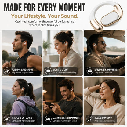🎧 Monster AC530 Open-Ear Headset | 165H Battery, Bluetooth 6.0, Ultra Comfort Wireless Earbuds