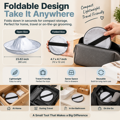 ⭕ UMBRELLA HAIR CUTTING CAPE | Large Hair Catcher with Memory Steel Ring for Cleaner Home Grooming