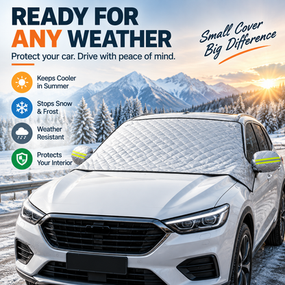 🚗 No More Scraping or Scorching – Magnetic Windshield Cover for Sun, Snow & Frost, Fits Cars, SUVs & Trucks